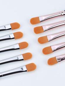 6/10支装超扁平圆形遮瑕刷，扁平化妆刷，眉刷，扁平唇部遮瑕刷，合成纤维化妆眉部轮廓粉底遮瑕晕染抛光多功能化妆套装，粉底刷，遮瑕刷，腮红刷，轮廓刷，腮红刷，修容刷，散粉刷，粉底刷，腮红刷，赠品 - 彩色 - 查看 5