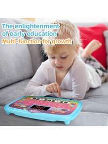 儿童平板电脑幼儿学习板，带教字母数字单词音乐数学早期发展互动电子玩具，适合 3 岁以上男孩和女孩，蒙特梭利婴儿玩具