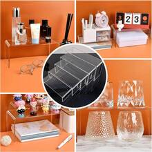 3/6/9 件装亚克力展示架，加厚矩形展示架，适用于商家活动，可用于展示纸杯蛋糕、香水等。 - 無色 - 查看 7