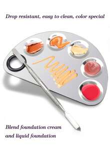 Bộ 1/2 hộp phấn nền, che khuyết điểm, son môi bằng thép không gỉ, dễ vệ sinh, tiện dụng, thích hợp làm quà tặng, đồ dùng du lịch giá rẻ, vật dụng cần thiết khi đi du lịch. - Bạc - Xem 1