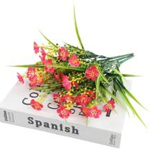 2 件彩色人造花，抗紫外线塑料假植物灌木，适合家庭室内/室外花园、窗台、门廊、盆栽装饰，四季皆宜 - 彩色 - 查看 6