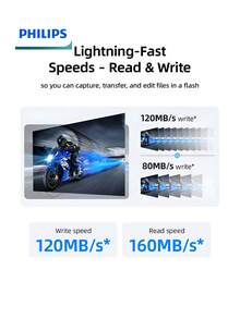 PHILIPS 飞利浦大容量高速存储卡，兼容多种智能设备，扩展内存，支持手机APP数据迁移，快速电脑文件传输