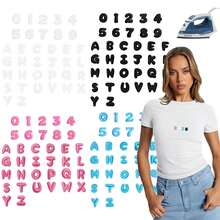 9/26/36/52 Mini Letters Patch, Cute And Mini, Is A High-Quality Auxiliary Material For DIY Decorating Clothing, Can Be Sewn And Ironed, Full Of Creativity, Used For Clothing, Bags, Shoes, Hats Decoration - 彩色 - 查看 3