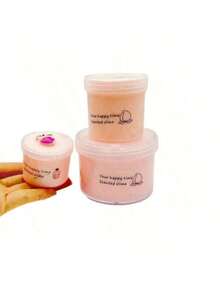 1瓶70毫升水晶史莱姆，弹性杏桃奶油史莱姆 - 桃子香味减压玩具，最佳返校礼物。圣诞节和万圣节礼物，派对小礼物[随机配件和包装贴纸图案]桃子水晶粘土，颜色随机（1个随机配件，不含史莱姆 - 不推荐） - 彩色 - 查看 3