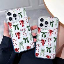 Funda para teléfono con un elegante diseño de lazo. Compatible con 16 Pro Max, 16 Pro, 16 Plus, 16, 15, 15 Pro Max, 14 Pro, 14 Plus, 13 Pro, 12 Pro y 11. Resistente a golpes, magnética, con carga inalámbrica. Accesorios transparentes de acrílico. - Blanco - Ver 2