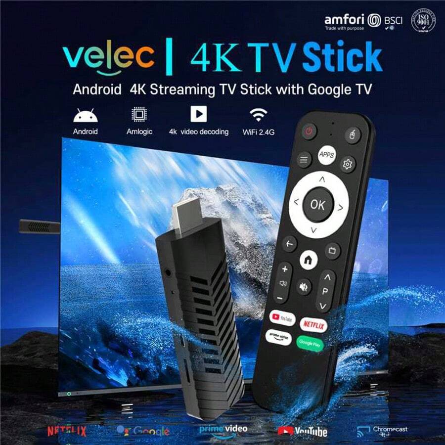 Stick de TV I96 D10, reproductor de medios portátil con reproducción HD 4K HDR, Quad Core de 64 bits con Android TV, Wi-Fi 2.4G, para Stick de Android TV, dispositivo de streaming 4K HD para TV y proyector