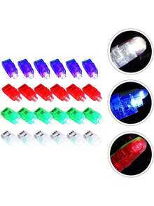 20pcs 1.6 Inch Mini Colorful LED Finger Lights, Finger Flashlight, Battery Powered Glow Finger Rings, Mini Finger Lights, Bulk Supply, Glow Baby Shower Favors, Suitable For Rave, Music Festival, Party, Boys & Girls Love, Essential Christmas & New Year Gifts, Random Colors - Multicolor - View 7