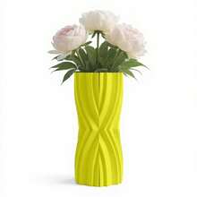 ORIZZONTE Vaso Decorativo Moderno Scultoreo – Vaso Design Geometrico per Fiori Secchi, Oggetto d'Arredo da Scaffale o Tavolo, Stile Minimal per Casa, Studio o Ufficio, 8.2 * 8.3 * 18 cm, 100% Made in Italy - Giallo - Visualizzare 3