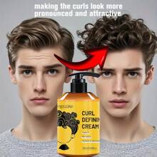 9.47 Oz Argan Oil Curl Defining Cream, Exclusive For Men, Anti-Frizz, Enhanced Elasticity, Moisturizing, Long-Lasting Hair Care Products, Suitable For Dry And Curly Hair, Castor Oil Curl Defining Cream, Excellent Edge Control For Hair Styles, Create Gorgeous Hair.