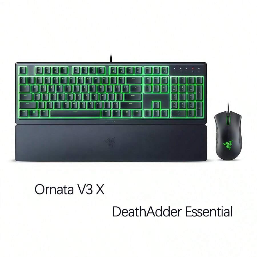 RAZER V3 X-Axis Mechanical Keyboard + DeathAdder 6400DPI Mouse Wired Ultra-Fast Response RGB Synchronization E-Sports Professional Set - Black - View 1
