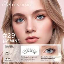 MLEN DIARY [Soft Magnetic] MLen Diary Magnetic Eyelash Case - Reusable Soft Magnetic Eyelashes, No Glue & Eyeliner, Waterproof, Lightweight Natural Look, 10-12mm, Includes Pouch & Brush, Magnetic Eyelashes Reusable