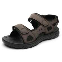 Sandalias de hombre de con correas ajustables de, suela antideslizante, zapatos de playa casuales de verano para exteriores, Sandalias unisex de punta redonda estilo pescador talla grande chanclas de verano para hombre/mujer, con suela gruesa antideslizan - Café integral - Ver 5