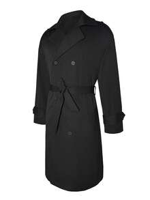 男士长袖黑色风衣，INS 时尚款，适合秋冬季休闲、商务、通勤等场合。 - 黑色 - 查看 7