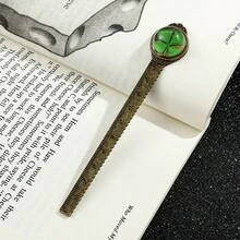 9件复古干花书签，耐用的金属材质，独特的干花镶嵌设计，为阅读和记录增添文学气息，适合作为爱花读者和学生的生日或返校礼物 - 銅色 - 查看 11