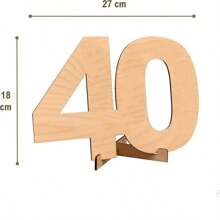 CUBIBOO 艺术木质数字 40 岁生日周年纪念卡 DIY 手写留言板 婚礼纪念礼物 家居装饰品