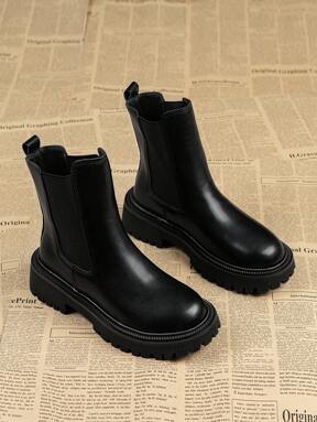 Stivali da donna autunno/inverno 2025 nuova primavera e autunno, stivali Chelsea alla moda con suola spessa, stivali da donna