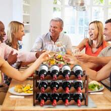 2/3/4-Tier Bamboo Wine Display Stand, 1 Pack Wine Bottle Storage Rack Free Standing Wine Storage, Detached Floor-Standing Storage Rack, For Bamboo Wine Rack Storage In Kitchens, Bars, Storage Rooms, Wine Cellars, And Countertops, Halloween And Christmas Party Supplies