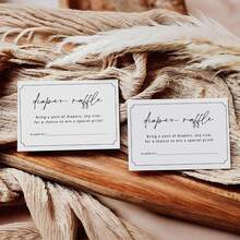 50 قسيمة يانصيب حفلة الحفاضات لحفلة استقبال المولود، بطاقات يانصيب حفاضات بيضاء، لعبة ممتعة لحفلة استقبال المولود للبنت أو الولد، محايدة الجنس، بسيطة