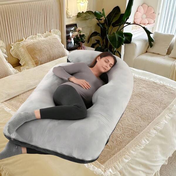 Pregnant women's sleep pillow, full-body pillow for pregnant women, detachable and washable pillowcase, supporting the back, buttocks, legs and abdomen, pregnant women's rest pillow
