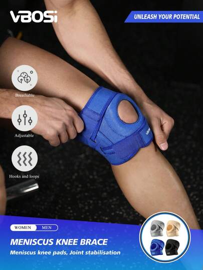 VBOSI 1 Piece Women Men Adjustable Knee Support Patellar Protection With Breathable Holes For Basketball Running Weightlifting Gym Accessories Knee Support