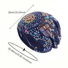 4 Pack Vintage Flower Printed Slouchy Beanie Boho Turbans Breathable Skull Cap Warm Beanies Chemo Cap For Women - A - Xem 5