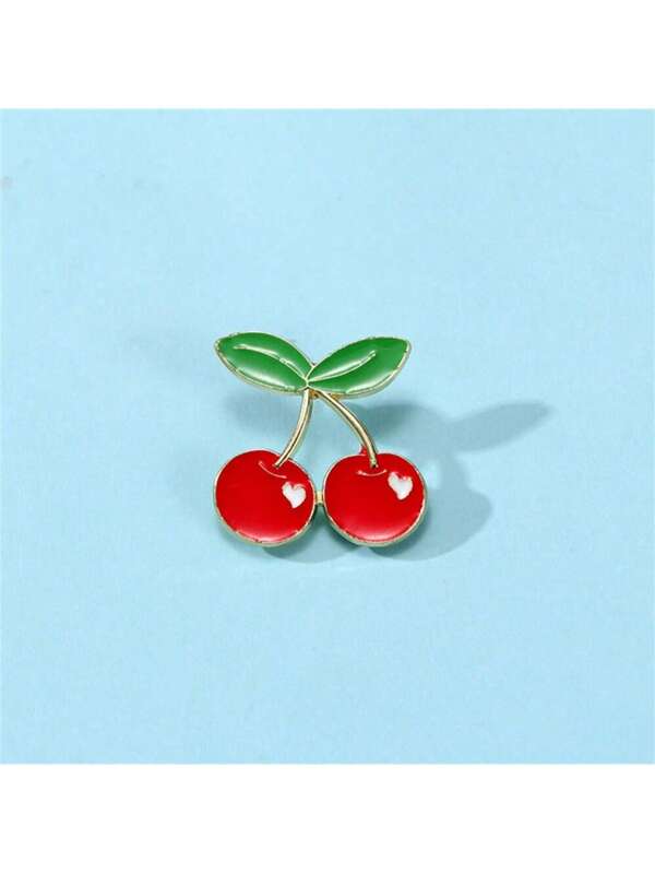 1pc Cherry Brooch, Delicate Fashion Creative Fresh Sweet Minimalist Cherry Niche Versatile Clothing Accessory Brooch, Gift For Friends, Mothers, Holidays