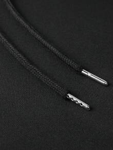 Sudadera casual con capucha y bolsillos de unicolor para hombre GRDR - Negro - Ver 5