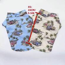 Dog Hawaiian Style Summer Shirt, Pet Outdoor Wear