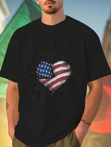 DTF T Shirt Uomo Proud To Be American Maglietta Patriottica Moda Casual Cotone Comfort Qualità Abbigliamento Stile USA Regalo Uomo Idea  Offerta Esclusiva
