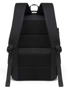 防盗防水黑色商务 USB 充电硬壳笔记本电脑背包，适合 16 英寸笔记本电脑，男士适用