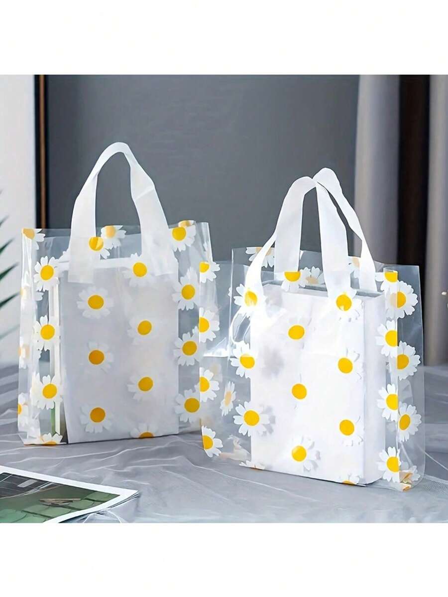 5-50 piezas Bolsas de regalo con tema de margaritas vibrantes - Resistentes al agua y multiusos, adecuadas para empaquetar cosméticos, prendas de vestir y suministros para fiestas
