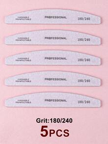 3/5/10支装灰色专业新月形指甲锉，双面修甲工具，80/80、100/100、100/180、180/240目砂纸 - 淺灰色 - 查看 14