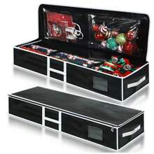 1pc PE Packaging Paper Storage Box, Christmas Gift Wrapping Paper Storage Bag With Pockets, Holiday Decor Under Bed Organizer - PE Material - View 4
