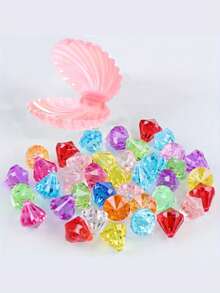 6/10/15pcs Diving Gem Pool Toys Sand Toys, Diamond Treasure Chest Swimming Gems Pirate Diving Toy Set Underwater Swimming Toy Game Gifts (Golden) - Multicolor - View 6