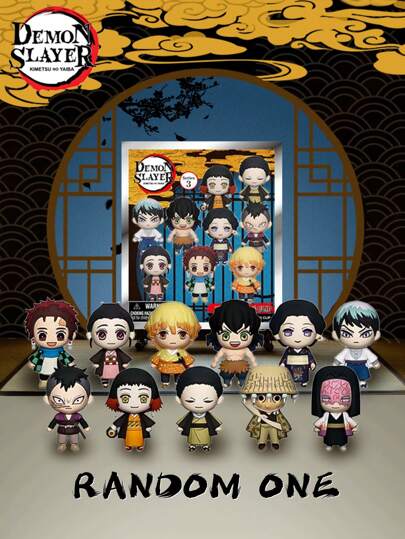 Crunchyroll Keychain Officially Licensed Series 3/4 3D Anime Figure Blind Bag Includes Tanjiro Nezuko Zenitsu Inosuke And More Keyrings Random One Characters Collectible Gift For Fans Backpack Wallet Decoration Anime Merchandise Pendant