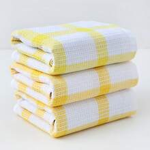 3pcs Striped Waffle Dish Cloths - Super Absorbent Kitchen And Bathroom Cleaning Rags, Reusable Multi-Purpose Dish Towels, Colorful Striped Pattern, For Drying Dishes, Countertops, Floors, Durable Fabric - Multicolor - View 9