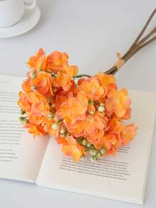 4pcs/Lot Jasmine Artificial Silk Jasmine Flower Bouquet, Home Decor & Photography Props Fake Flowers