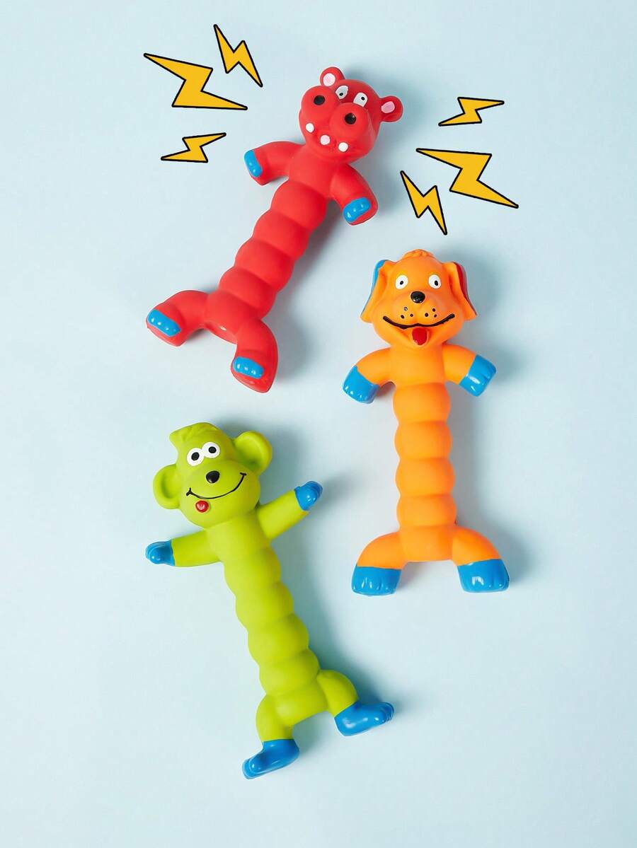 PETSIN 狗狗咀嚼玩具猴子河马形橡胶宠物吱吱玩具适用于小型中型大型犬耐咬磨牙狗狗声音玩具