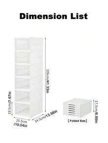 Modern Collapsible Shoe Organizer - 6 Layer Stackable Cabinet With Lid For Space-Efficient, Dust-Free,Storage,Thickened,Transparent Shoe Cabinet Storage Box, Home Simple Shoe Rack,Plastic Foldable Shoe Cabinet With Cover - 白色 - 查看 10