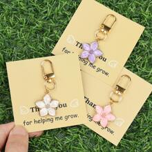 1 件/3 件/6 件樱花钥匙扣，附有“感谢您帮助我成长”卡片 - 精致花卉吊饰，清新花卉设计，是送给家人、朋友、教师节、生日、圣诞节、包包吊饰和背包装饰汽车配件的完美礼物，可爱哥特 Y2k - 彩色 - 查看 5