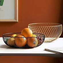 黑色金属丝水果篮，可装水果、面包、蔬菜、零食 - 黑色 - 查看 5