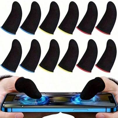10 piezas/20 piezas Mangas transpirables para dedos anti-sudor, cómodas y precisas, mejoran la experiencia de juego, elásticas/resistentes al olor/buena conductividad