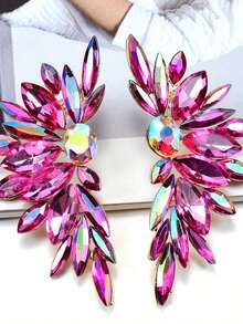Pair Of Elegant Vintage Exaggerated Drop Earrings With Irregular Long Cubic Synthetic Zirconia Pendants - Multicolor Synthetic Gemstone Dangle Earrings For Women, Design For Daily Wear & Gift Giving, Daily Wear Earrings - Bông tai - Xem 4