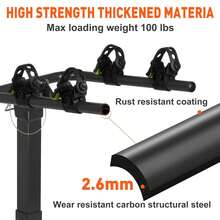 Hitch Bike Rack Mounts For 4/2 Bikes, 2" Hitch Receiver, 143 Lbs Load, Tilt Release, Rubber Straps For Car, SUV, RV - Black - View 9
