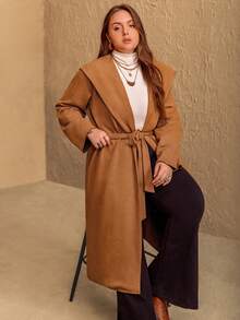 Rusttydustty Plus Size Women's Bohemian Brown Suede Deer Fur Jacket, Autumn/Winter - Mocha - View 7