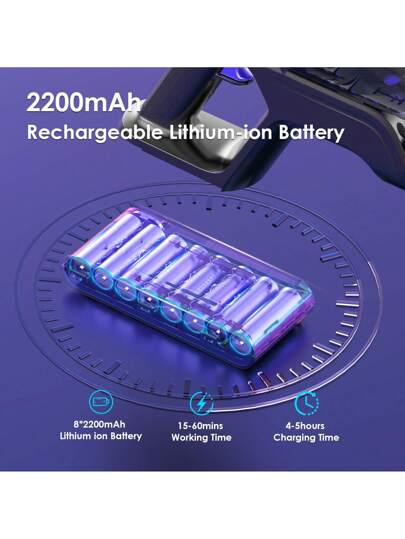 Vortisys V2 Stofzuiger Cleaner, 500W Brushless Motor, 60KPa Powerful Suction, 8*2200mAh Rechargeable Battery, Washable HEPA*4, 1.3L Dust Cup, Lightweight Cleaner Pet Hair, Floors, Tiles view 7