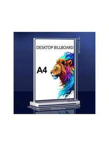 1pc Premium Acrylic Display Stand - Durable Transparent Tabletop Menu Holder, Suitable For Restaurants, Offices, Homes And Stores - Multicolor - View 6