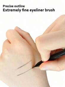 3pcs/Set Makeup Brushes Including Angled Eyeliner Brush, Eyebrow Brush, Ultra-Thin Eyeshadow Brush - Black - View 6