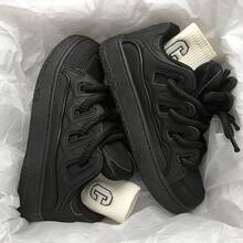 Vintage Couple Bread Shoes Versatile Unisex Skate Shoes Casual - 黑色 - 查看 6