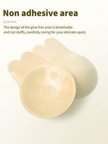 1 Pair Rabbit Ear Reusable Silicone Nipple Covers - Invisible Adhesive Bra Pasties, Comfortable & Supportive Rabbit Design, Suitable For Bra Sets, Breathable Material - Multicolor - View 3